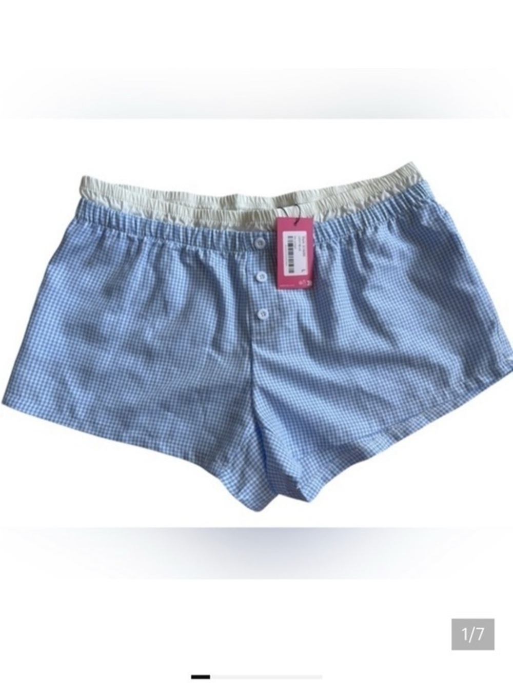 NWT Edikted Light Blue Gingham Shorts